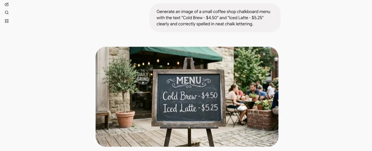 Nano Banana Pro — Google's most instruction-accurate image model — correct in-image text, consistent edits, built on Gemini 3 Pro.